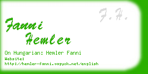 fanni hemler business card